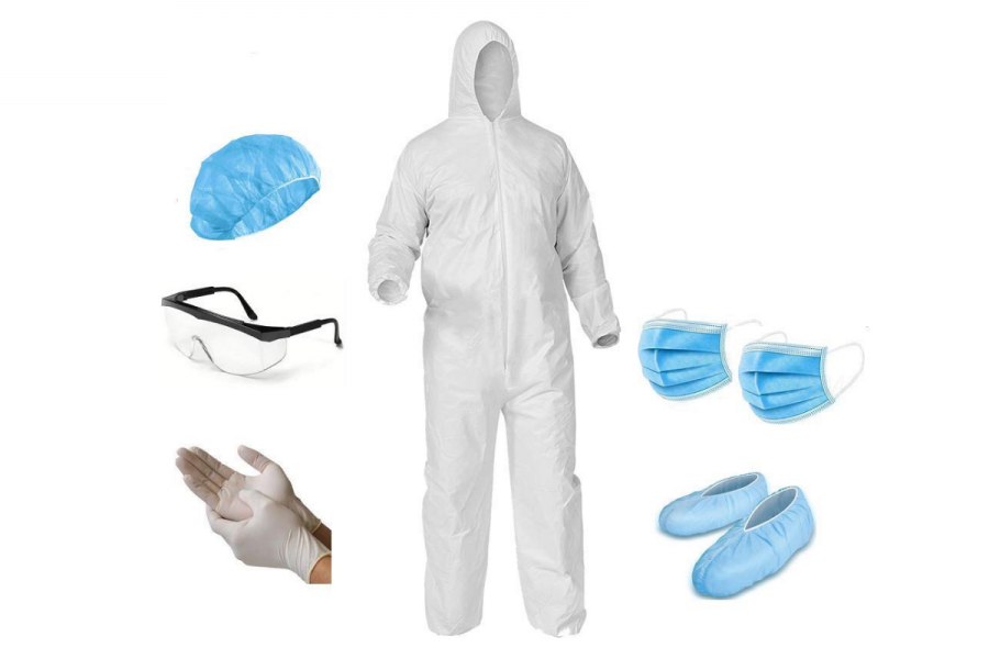 Single-use Plastic PPE floods drainages and oceans. image